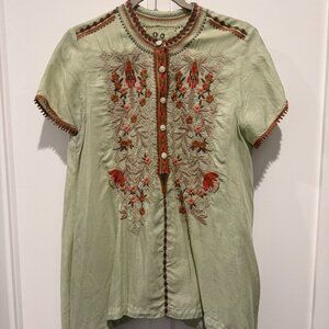 Johnny Was Embroidered Blouse